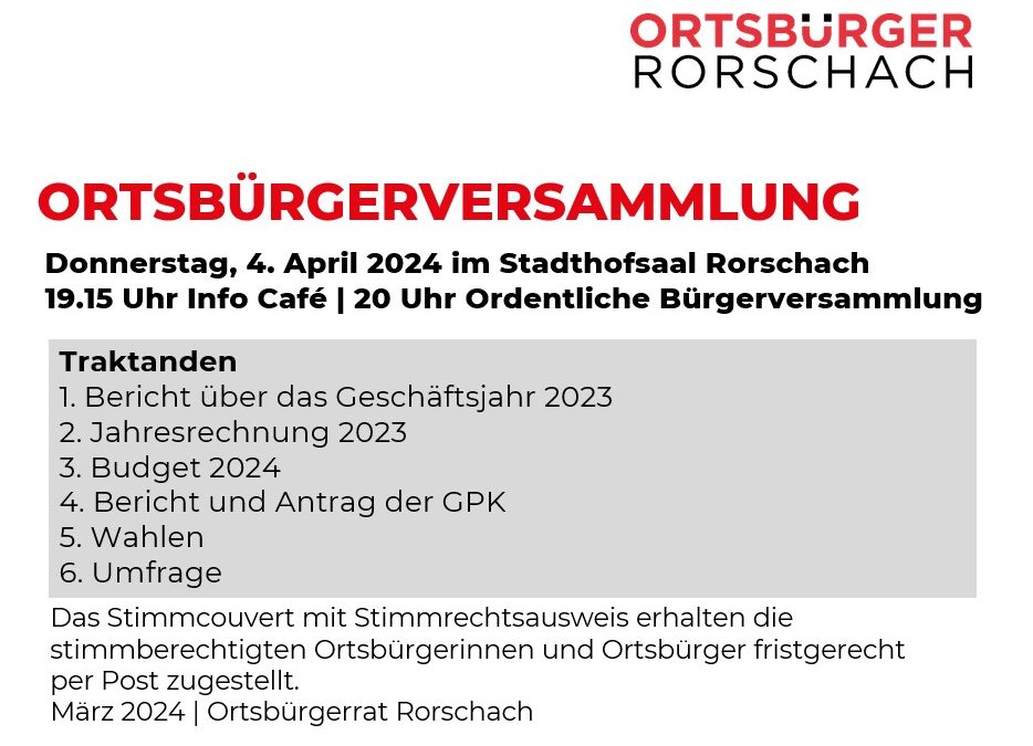 Einladung zur Bürgerversammlung 2024