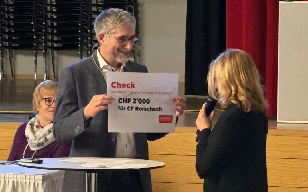 Bürgerversammlung der Ortsbürgergemeinde Rorschach: Ein Check über 2’000 Franken für die Frauen vom «CF Rorschach»